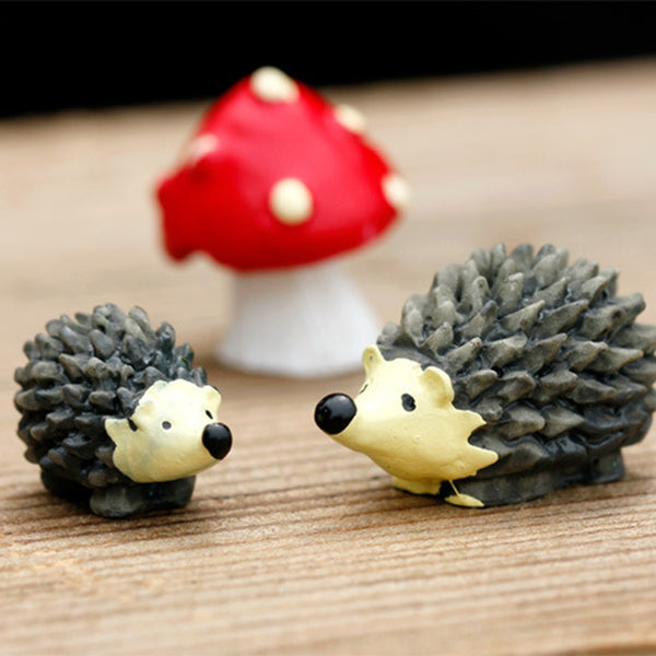 Baby And Mama Hedgehog Garden Decor